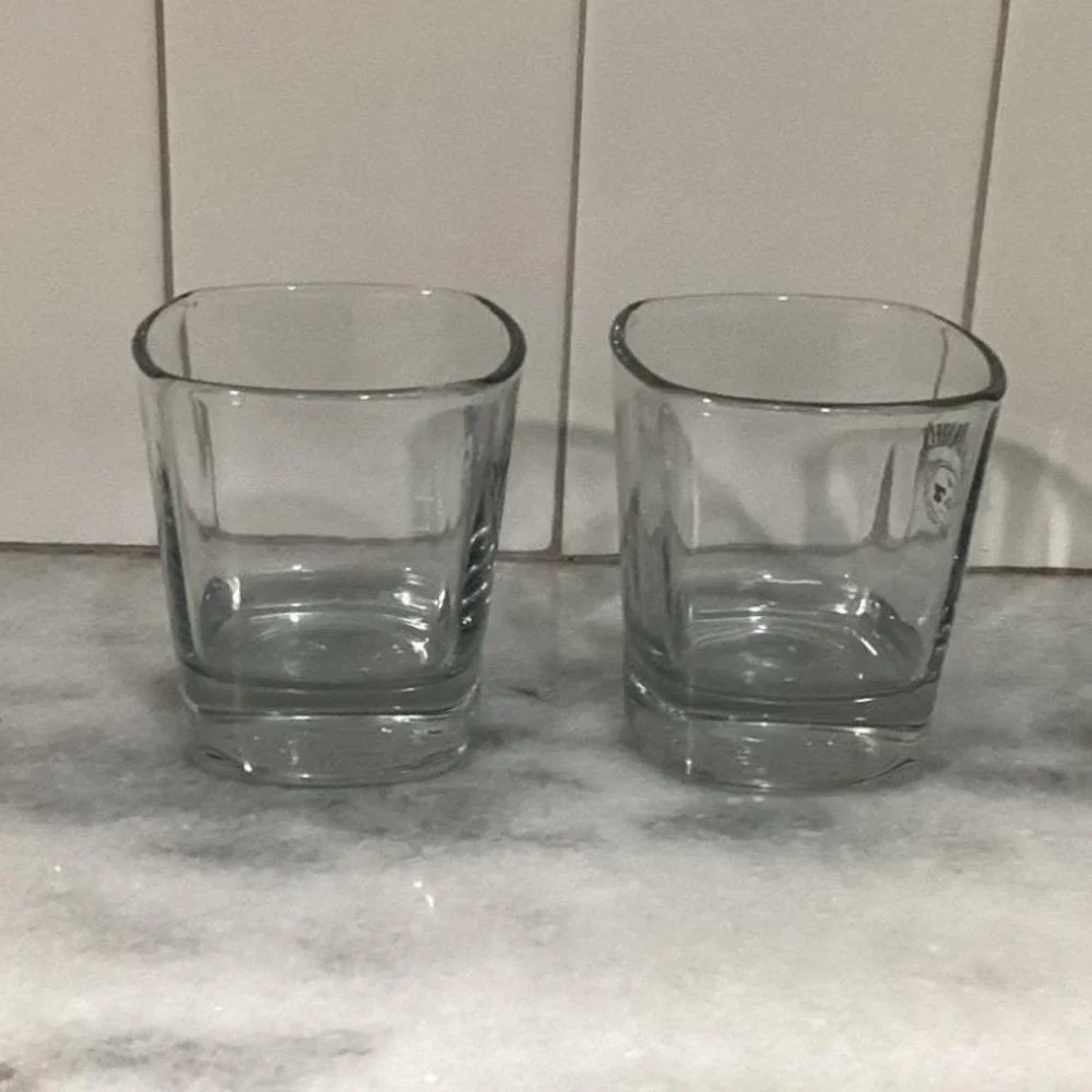 Jack Daniels Old No. 7 Lowball Glasses, Set of 2, Weighted Bottom Emboss Barware